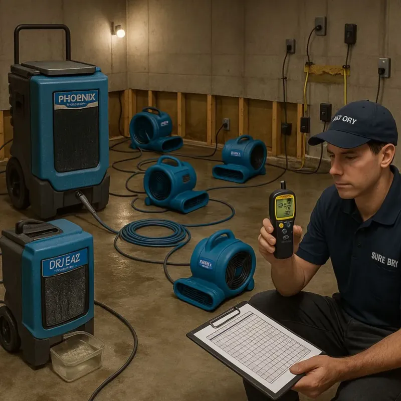 Structural Drying and Dehumidification process in Groesbeck, TX